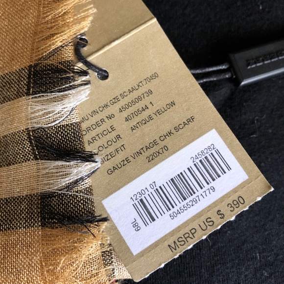 Burberry Vintage Check Wool Silk Scarf, BNWT - Picture 2 of 8